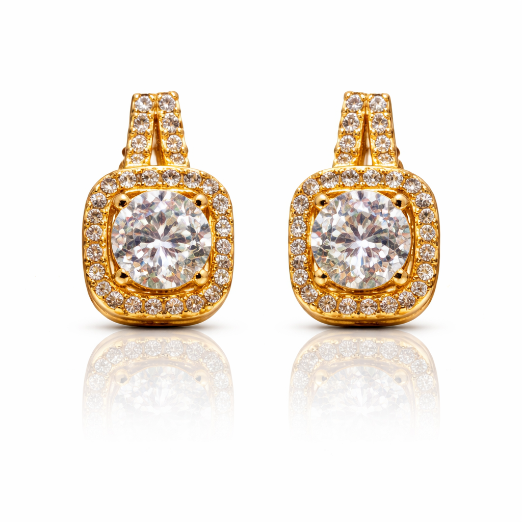 Radiant Halo Stud Earrings
