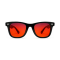 Sleepaxa Solstice Jet Black Sleep Glasses – 100% Blue & Green Light Blocking (380–550nm) | Night Shift & Late-Night Screens | Lab-Tested · UV400 (Amber / Red)