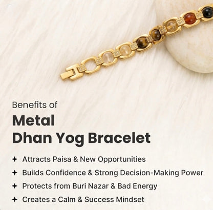 Rinmukteshwar Siddh Metal Dhan Yog™ Bracelet (Gold Plated): Lab Certified, Customised & Energized Bracelet for Man & Women