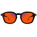 Sleepaxa Chrono Gunmetal Black Sleep Glasses – 100% Blue & Green Light Blocking (380–550nm) | Jet Lag & Broken Sleep Cycles | Lab-Tested · UV400 (Amber / Red)