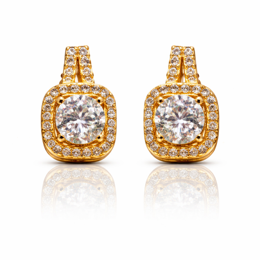Radiant Halo Stud Earrings
