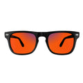 Sleepaxa AstroLuxe Jet Black Sleep Glasses – 100% Blue & Green Light Blocking (380–550nm) | Fall Asleep Faster, Wake Up Fresh | Lab-Tested · UV400 (Amber / Red)